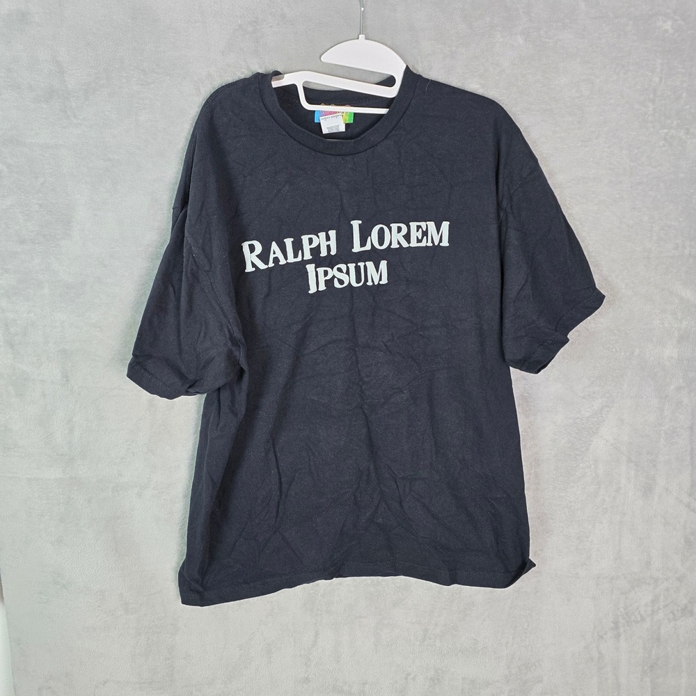 Chinatown Market Ralph Lorem Ipsum Black Graphic T-Shirt Mens XL Streetwear